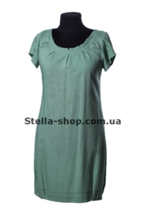 Платье лен, Love vita, оливка Платья из льна, оливкового цвета