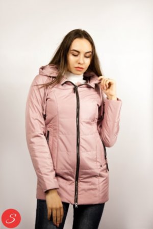 Демисезонная куртка розовая. Percat 620 Куртка с капюшоном, весна осень средней длины