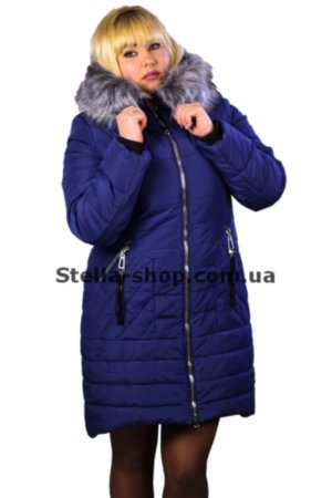 Зимняя куртка большие размеры. Синияя. V-art. 21 Зимняя куртка с искусственным мехом. Зеленого цвета, длина средняя.