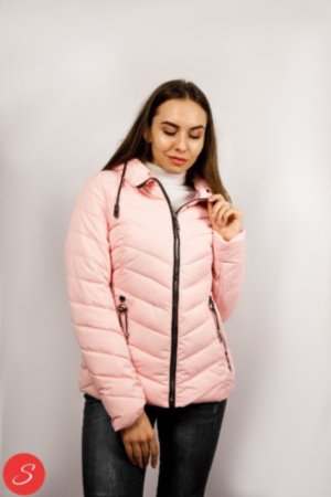 Демисезонная куртка розовая. 7819 Куртка весна-осень короткая, розового цвета
