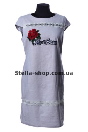 Платье лен большие размеры, серый роза Однотонное приталенное платье больших размеров 52-64 серого цвета. Роза