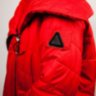 Демисезонная куртка удлиненная красная. Tongoi M1910 - Демисезонная куртка удлиненная красная. Tongoi M1910