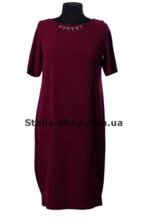 Платье однотонное, большие размеры, марсала Платье цвета марсала, больших размеров 52-54, однотонное