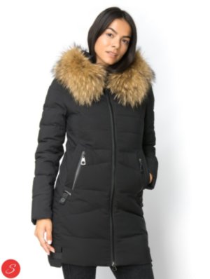 Зимняя куртка с мехом. Lims. 18-03 Зимний пуховик с натуральным мехом. В цветах. Длина средняя