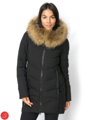 Зимняя куртка с мехом. Lims. 18-05 Зимний пуховик с натуральным мехом енота. Длина средняя  - 82 см. 