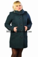 Буклированное пальто зимнее зеленое. Стефания