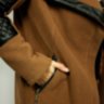 Пальто коричневое, кожанные рукава. Emas 38 - Пальто коричневое, кожанные рукава. Emas 38