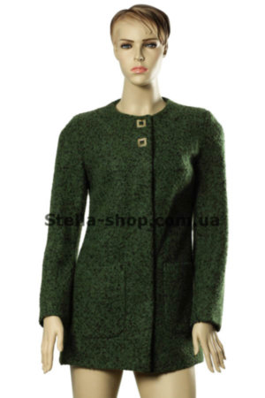 Пальто варенная шерсть. Зеленое. Верона Пальто с поясом из варенной шерсти зеленого цвета. без воротника.