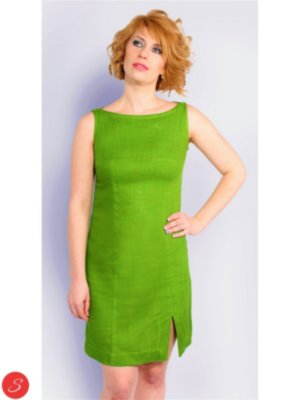 Льняное платье зеленое. Love Vita. Дырка спина
