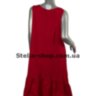Платье красное удлиненное, волан снизу - Платье красное удлиненное, волан снизу