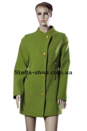 Пальто из кашемира. Зеленое приталенное. Саманта