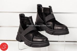 Ботинки Mario Muzi беж 16506 Ботинки кожаные, комбинированные с замшей, черного цвета. Фирма обуви Mario Muzi.