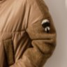 Удлиненное комбинированное пальто бежевое. Daki 230 - Удлиненное комбинированное пальто бежевое. Daki 230