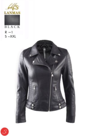 Куртка кожзам черная косуха. Lanmas R-1 Женская куртка из экокожи черное цвета. Осенне-весенняя.