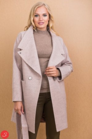 Кашемировое пальто на запах. Granis. 91 Кашемировое пальто с поясом средней длины