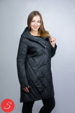 Демисезонная куртка черная. YIGAYI 203 Куртка демисезонная средней длины черного цвета.