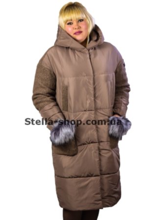 Комбинированное пальто бежевое варенная шерсть. Daki. 230 Комбинированное удлиненное пальто бежевого цвета. Комбинация из варенной шерсти и балони.