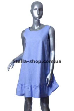 Платье лен, сарафан голубой с воланом Льняное платье голубого цвета с воланом. Сарафан