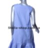 Платье лен, сарафан голубой с воланом - Платье лен, сарафан голубой с воланом