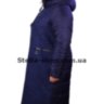 Комбинированное пальто шерсть с балонью. Синее. Granis. 63 - Комбинированное пальто шерсть с балонью. Синее. Granis. 63